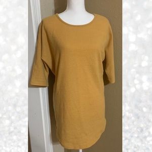 3/4 Sleeve Mustard Sweater Tunic
